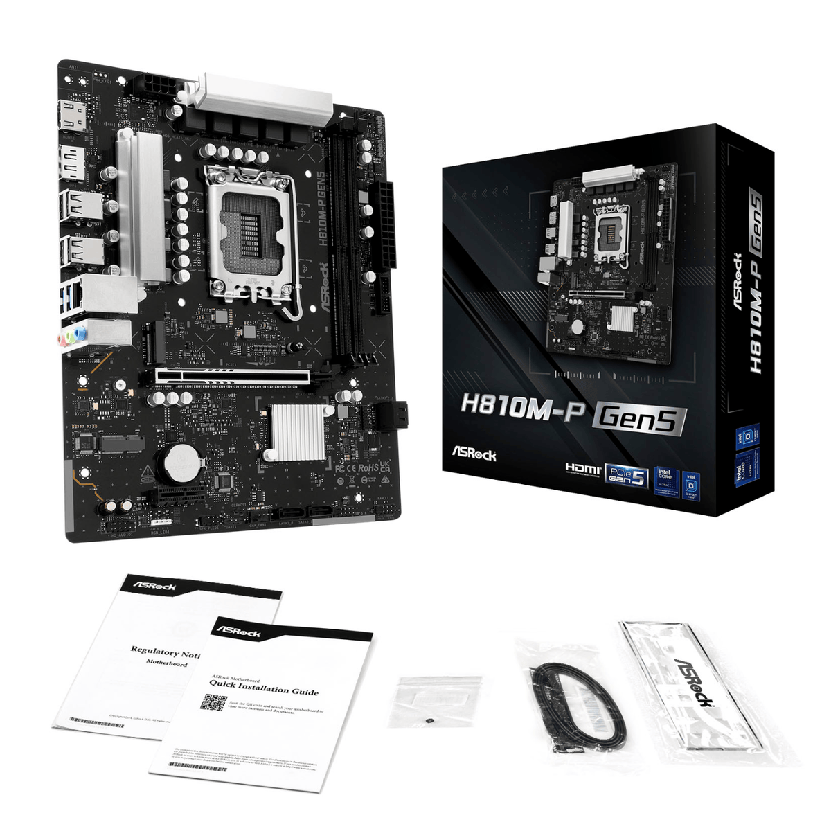 ASROCK H810M-P Gen 5 Intel LGA 1851 M-ATX Motherboard
