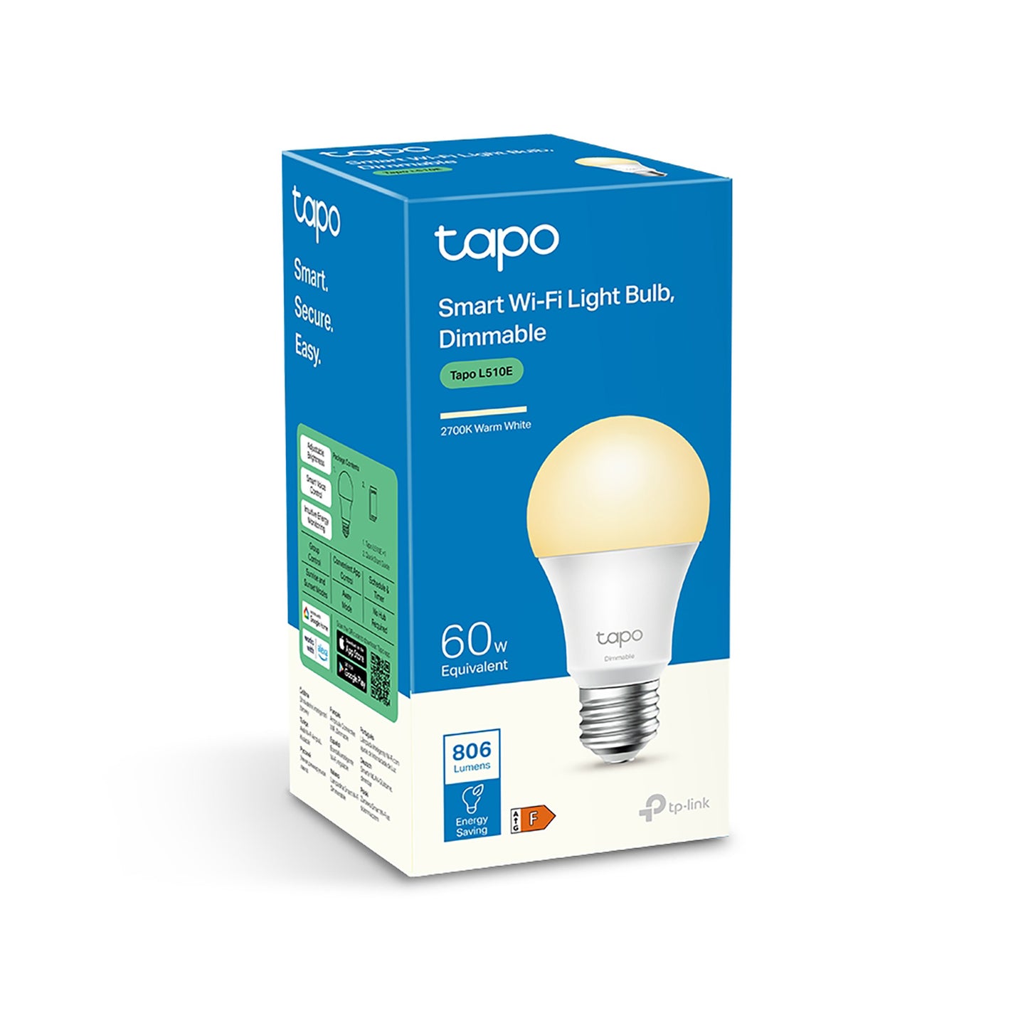 TP-Link L510E Smart Wi-Fi Light Bulb Dimmable E27 Base 2700K