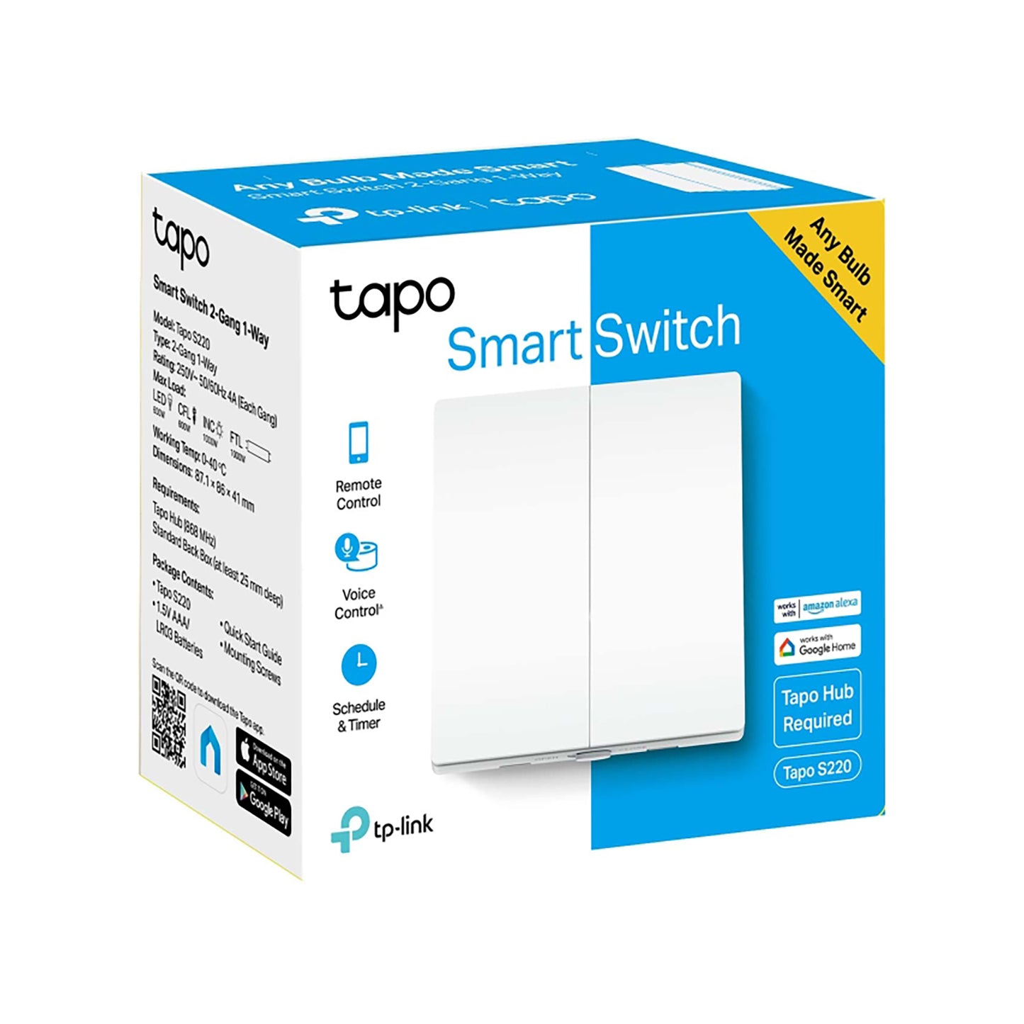 TP-Link TAPO 2-Gang- 1-Way Smart Light Switch