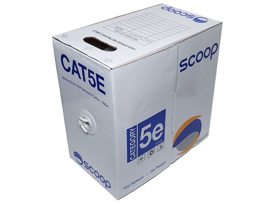 Scoop 305m Box Cat5e CCA Grey UTP Cable