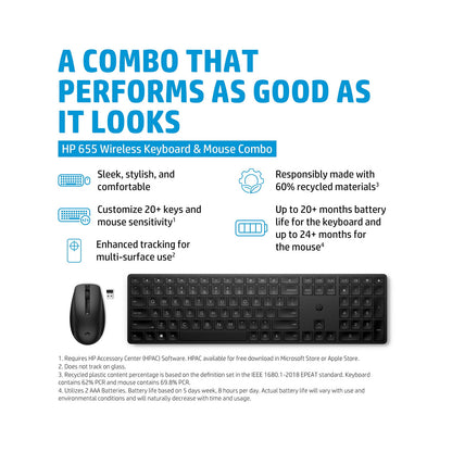 HP 655 Wireless Keyboard & Mouse Combo