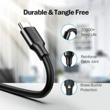 UGREEN Type-C to USB 3.0 Cable 2m – Fast Charging 3A, 5Gbps Sync – Black