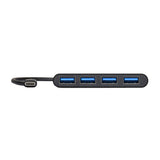 Port USB Type-C to 4 x USB3.0 5Gbps 30cm 4 Port Hub - Black