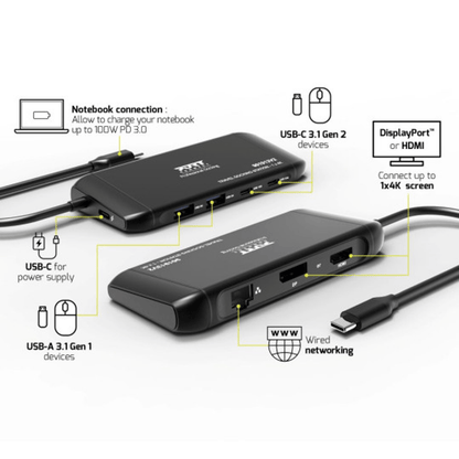 PORT Mobile docking station 1 X 4K USB-C 7 devices 100W
