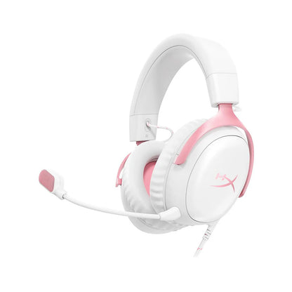 HP HyperX Cloud III Wired Gaming Headset White & Pink