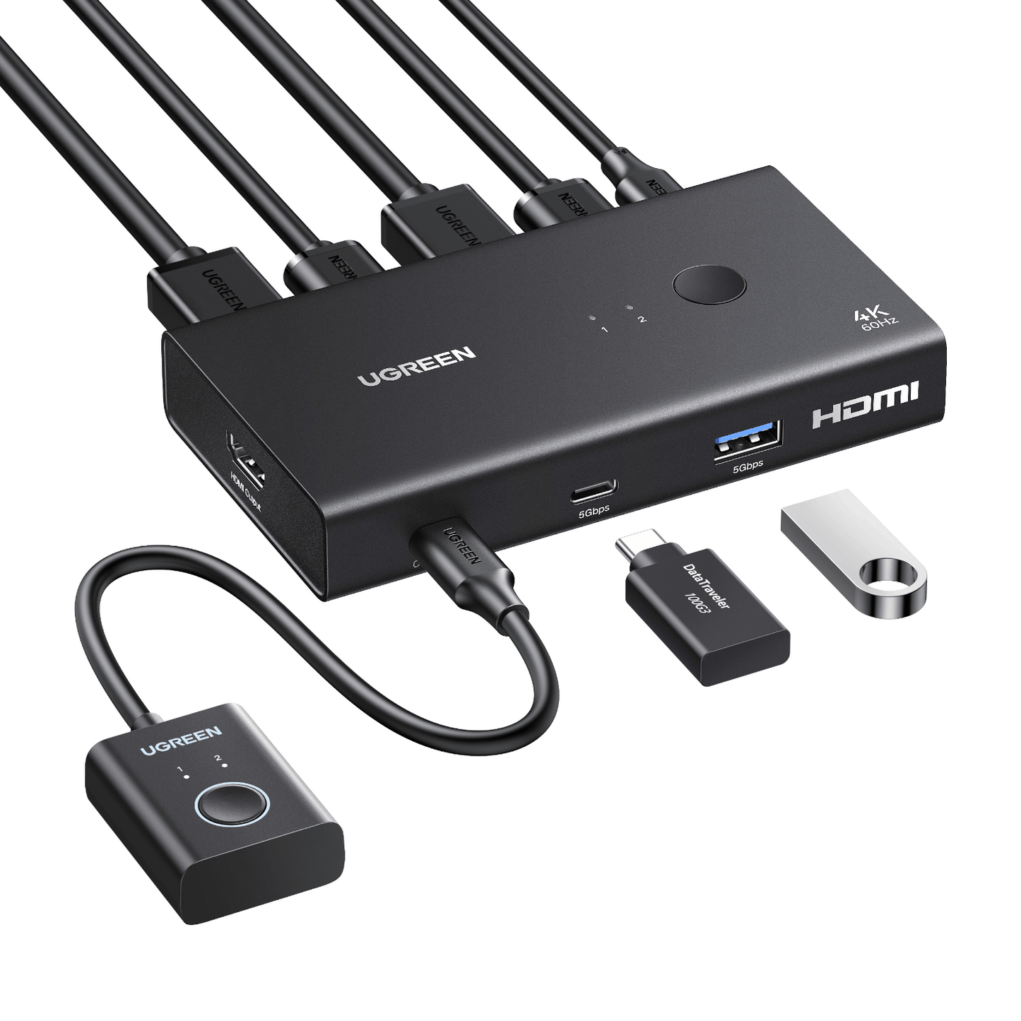 UGreen HDMI 2.0 KVM Switch 2-In-1 Out