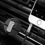 UGREEN AV119 Right-angled 3.5mm Flat Aux Cable 1.5m - Black/Silver