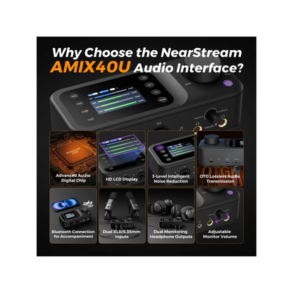 NearStream AMIX40U 10-channel Portable Audio Mixer