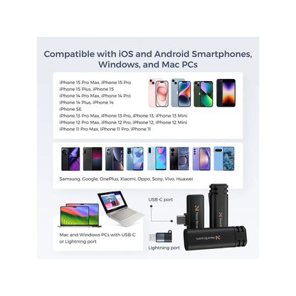 NearStream AWM10T-P AI Noise-Canceling Mini Wireless Microphones