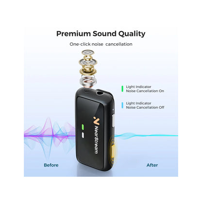 NearStream AWM20T AI Noise-Canceling Premium Lavalier Dual Wireless Microphones