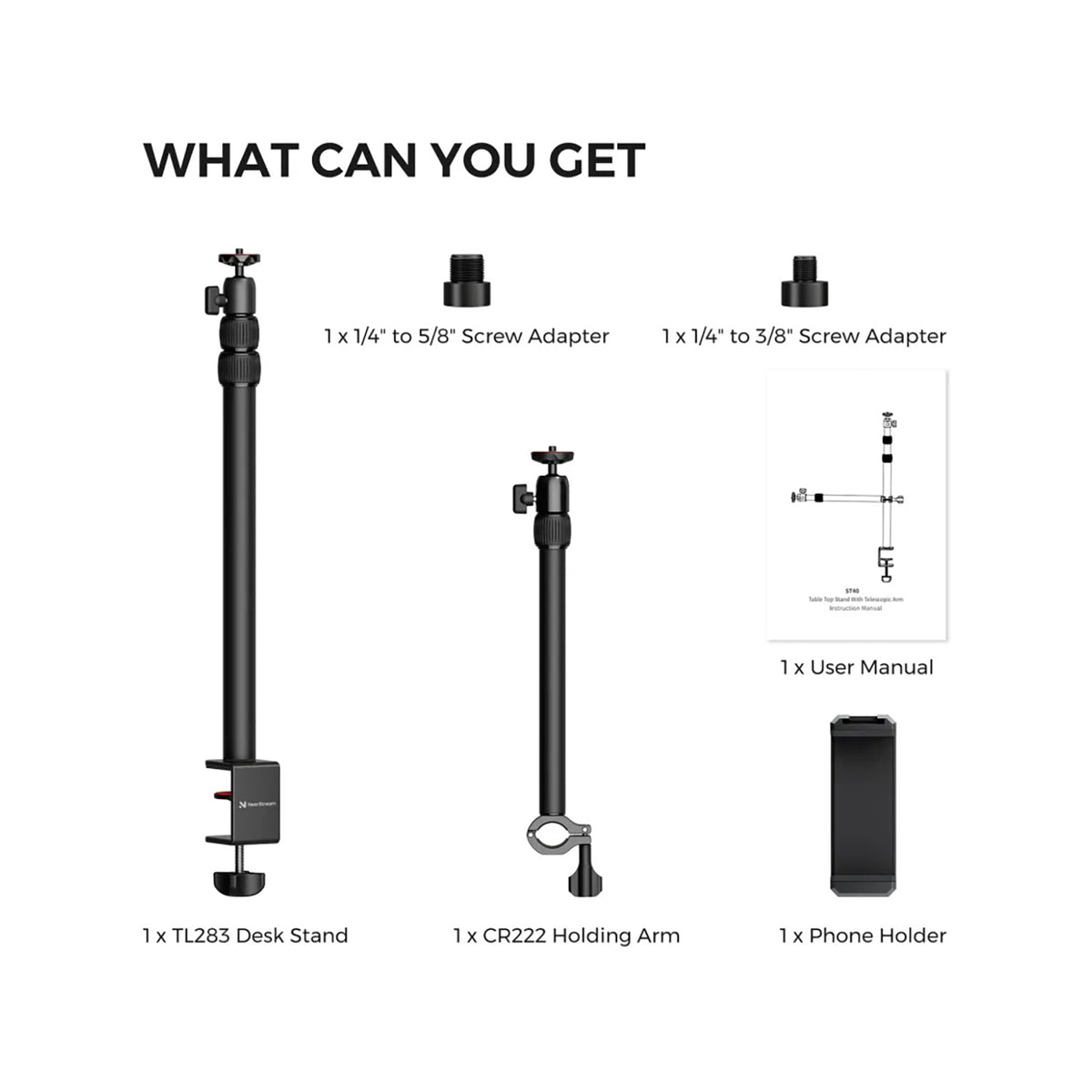 NearStream ST40 Camera Desk Mount with Dual Telescopic Arms