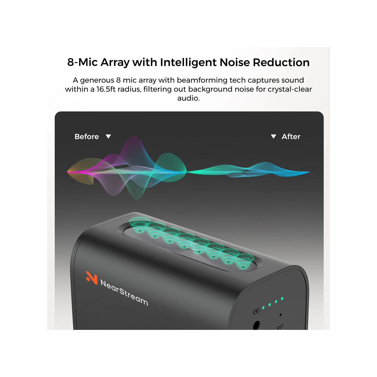 NearStream VM33 2K Innovative AI Noise-Canceling Wireless Streaming Camera