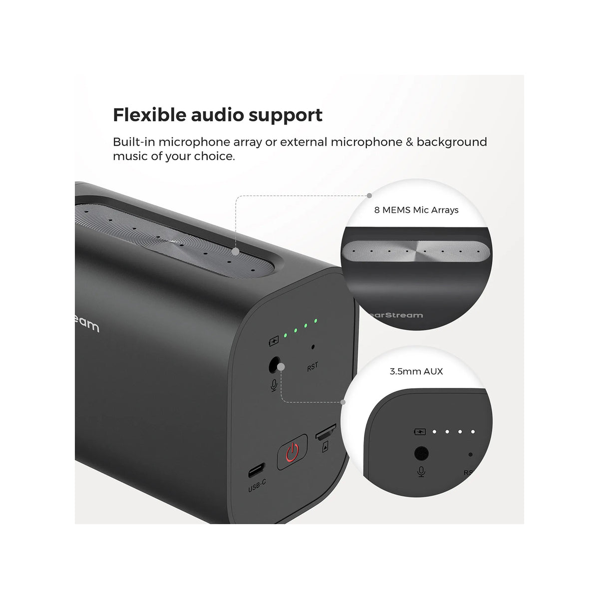 NearStream VM33 2K Innovative AI Noise-Canceling Wireless Streaming Camera