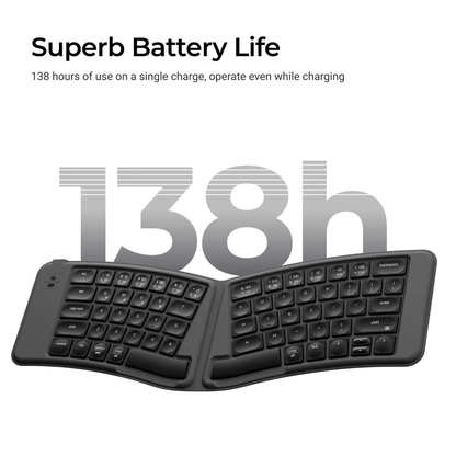 Keychron B11 Pro Ultra-Slim Wireless Foldable Keyboard Alice Layout - Space Gray