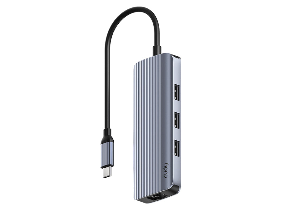 Cudy 6-in-1 4K 60Hz HDMI USB-A and USB-C Gigabit Ethernet Hub