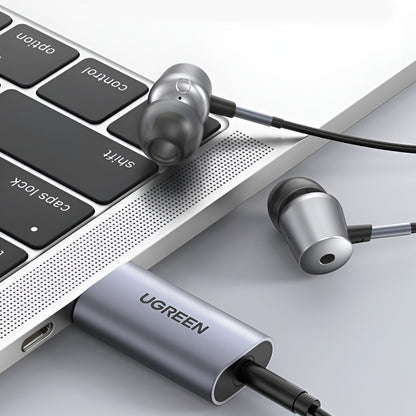 UGREEN CM383-80864 USB-A to 3.5mm Audio Jack External Sound Adapter - Silver