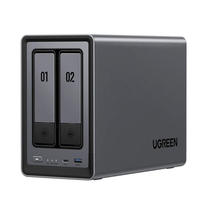 UGreen NASync DXP2800 2 Bay NAS with Seagate Ironwolf NAS 16TB SATA Hard Drive Bundle (2x 8TB)