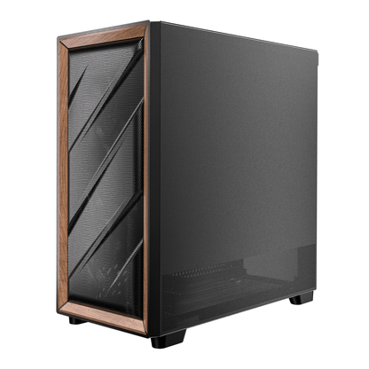 Antec FLUX SE E-ATX | ATX | Micro-ATX | ITX Mid-Tower Gaming Chassis Wood Front Panel- Black