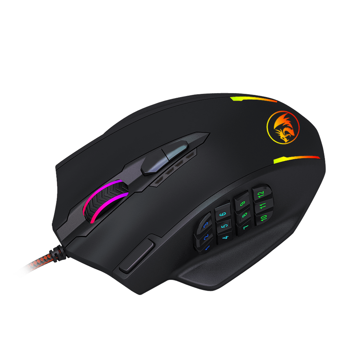 REDRAGON IMPACT 12400DPI MMO Gaming Mouse - Black