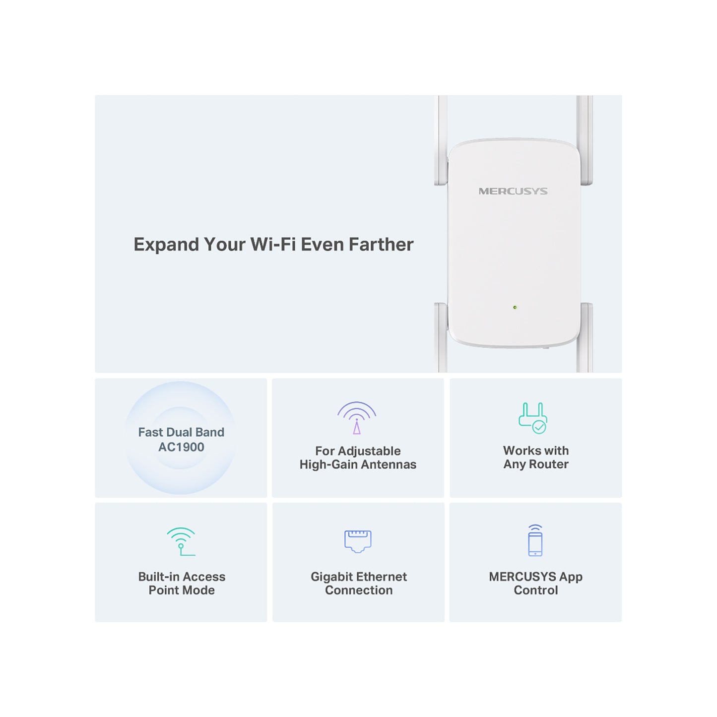 Mercusys AC1900 Wi-Fi 5 Range Extender