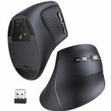 UGREEN Multi-Mode Vertical Mouse Bluetooth and 2.4G Wireless–Black