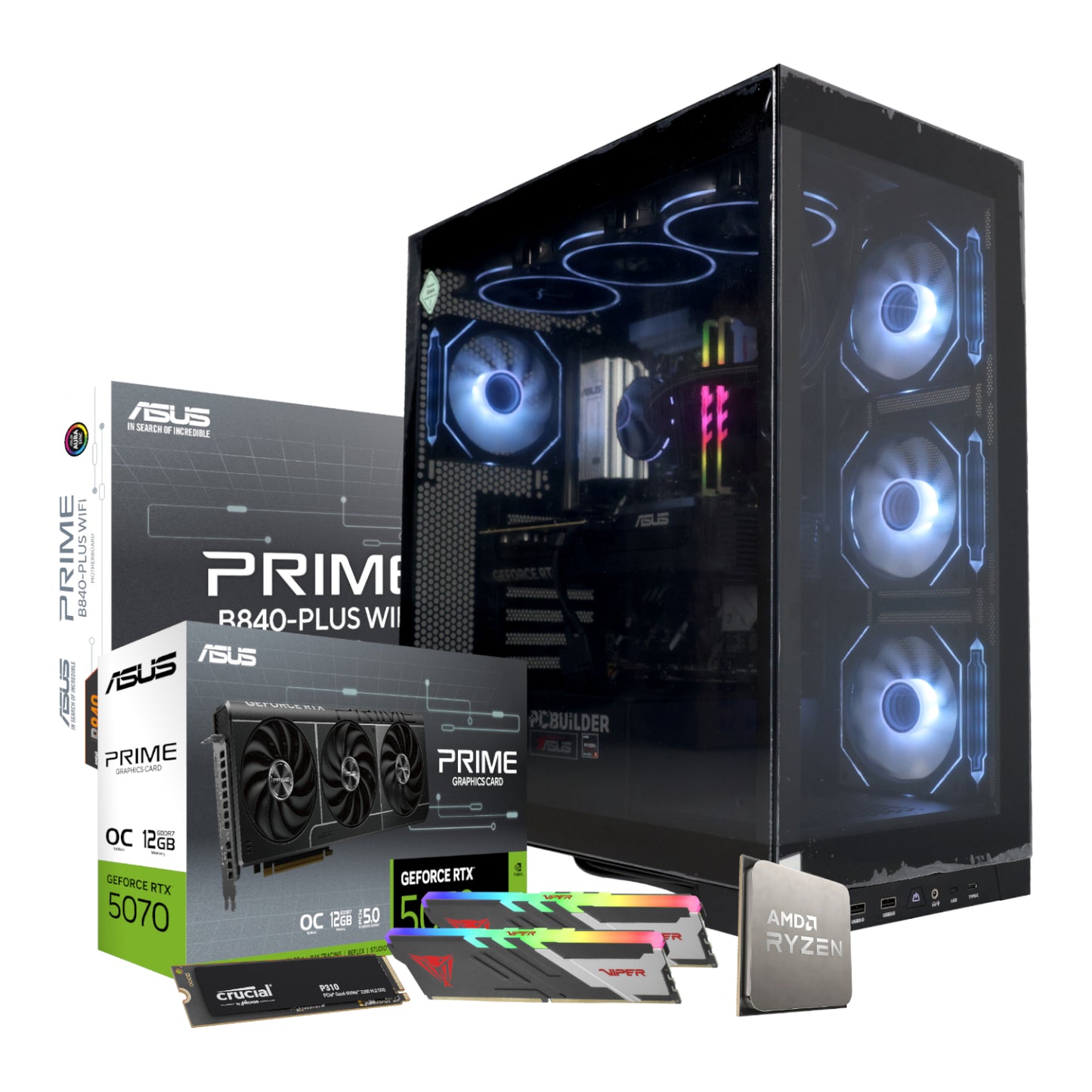 PCBuilder Ryzen 5 7600 MAVERICK Windows 11 Gaming PC