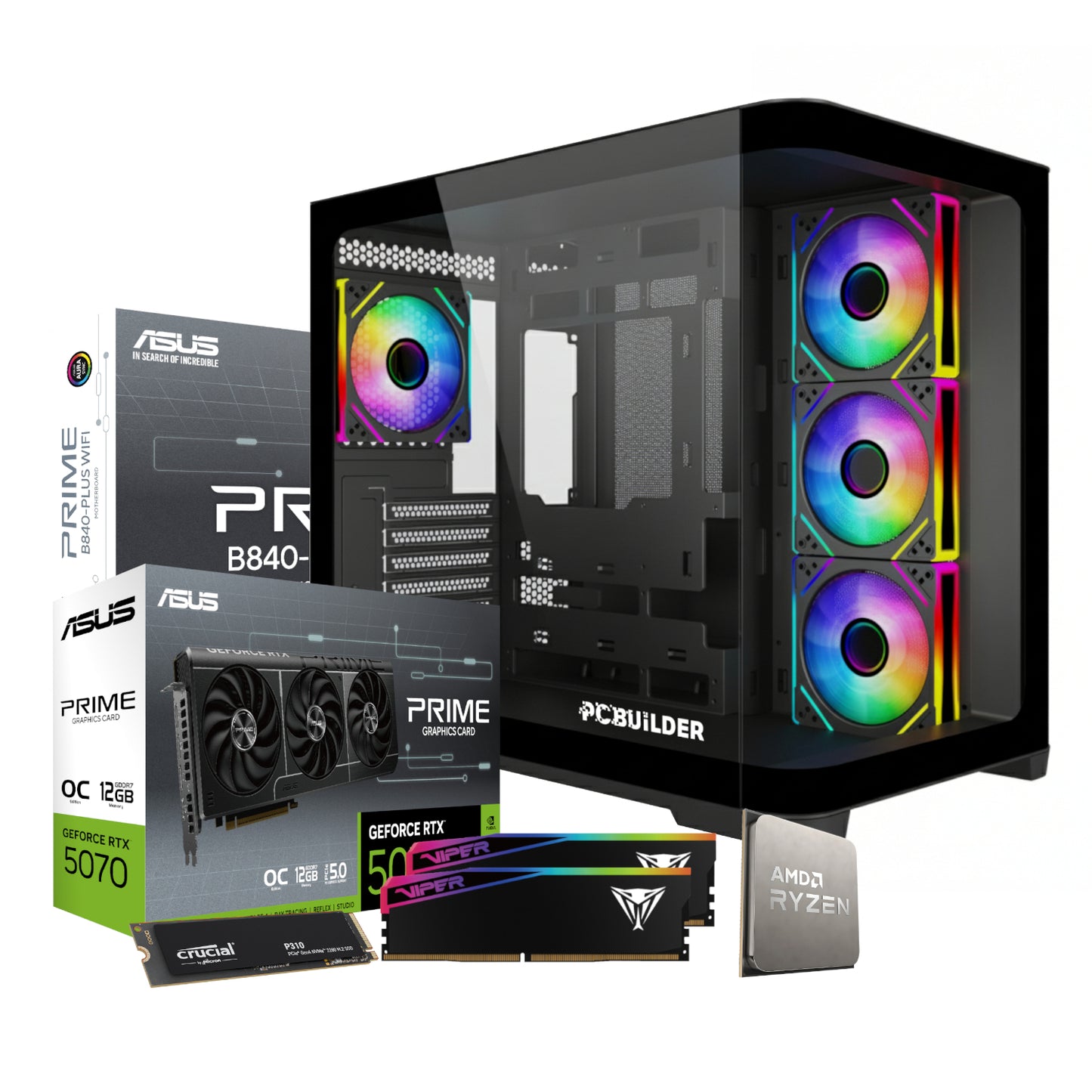 PCBuilder Ryzen 5 7600 MAVERICK Windows 11 Gaming PC
