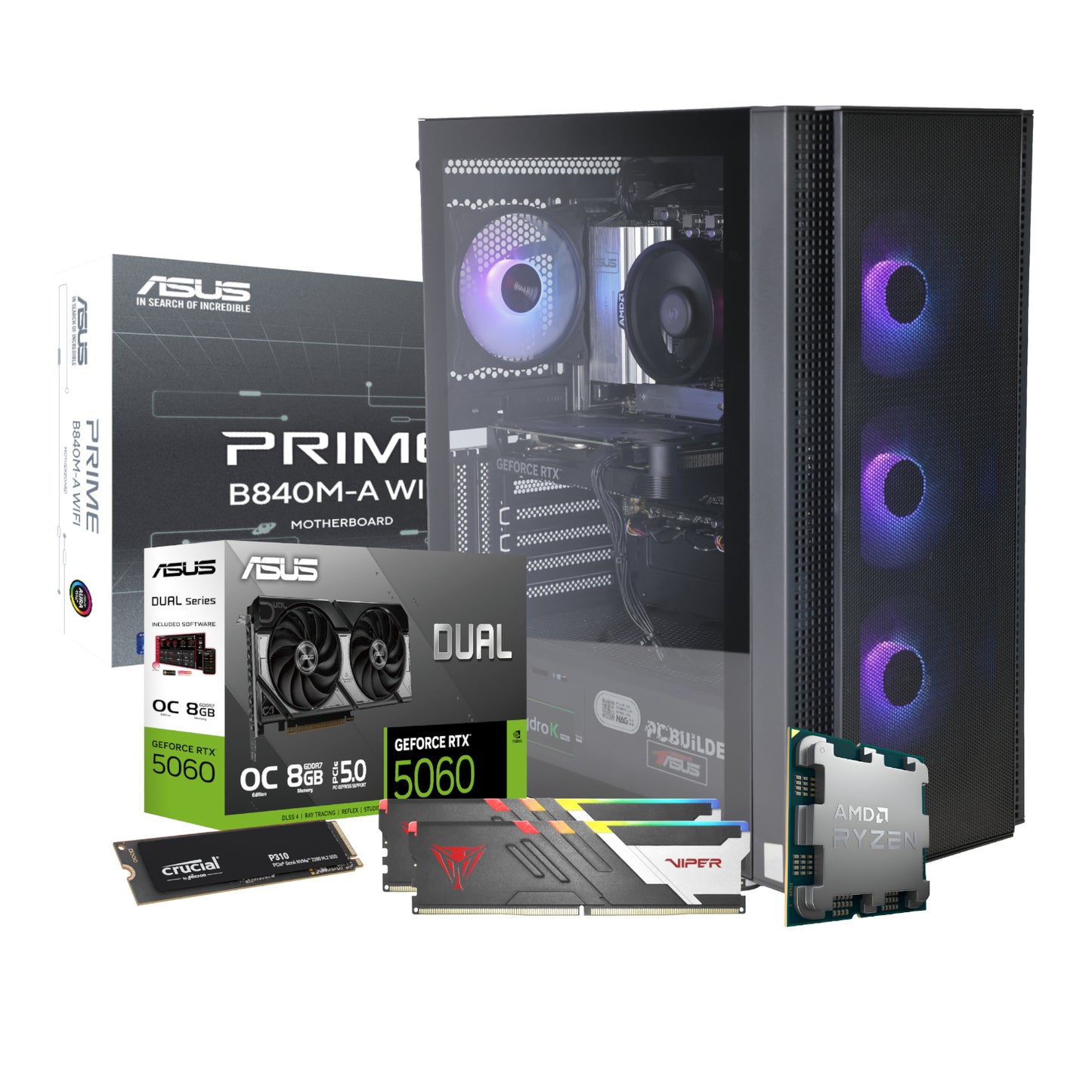 PCBuilder Ryzen 5 8400F OBLIVION Windows 11 Gaming PC