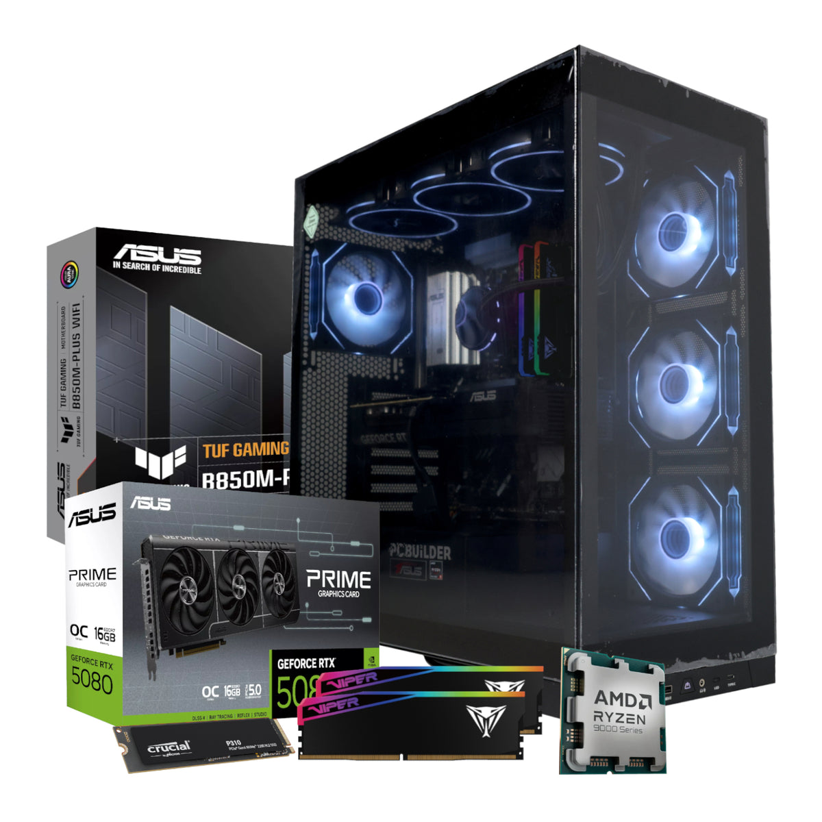 PCBuilder Ryzen 7 9850X3D ODYSSEY Windows 11 Gaming PC