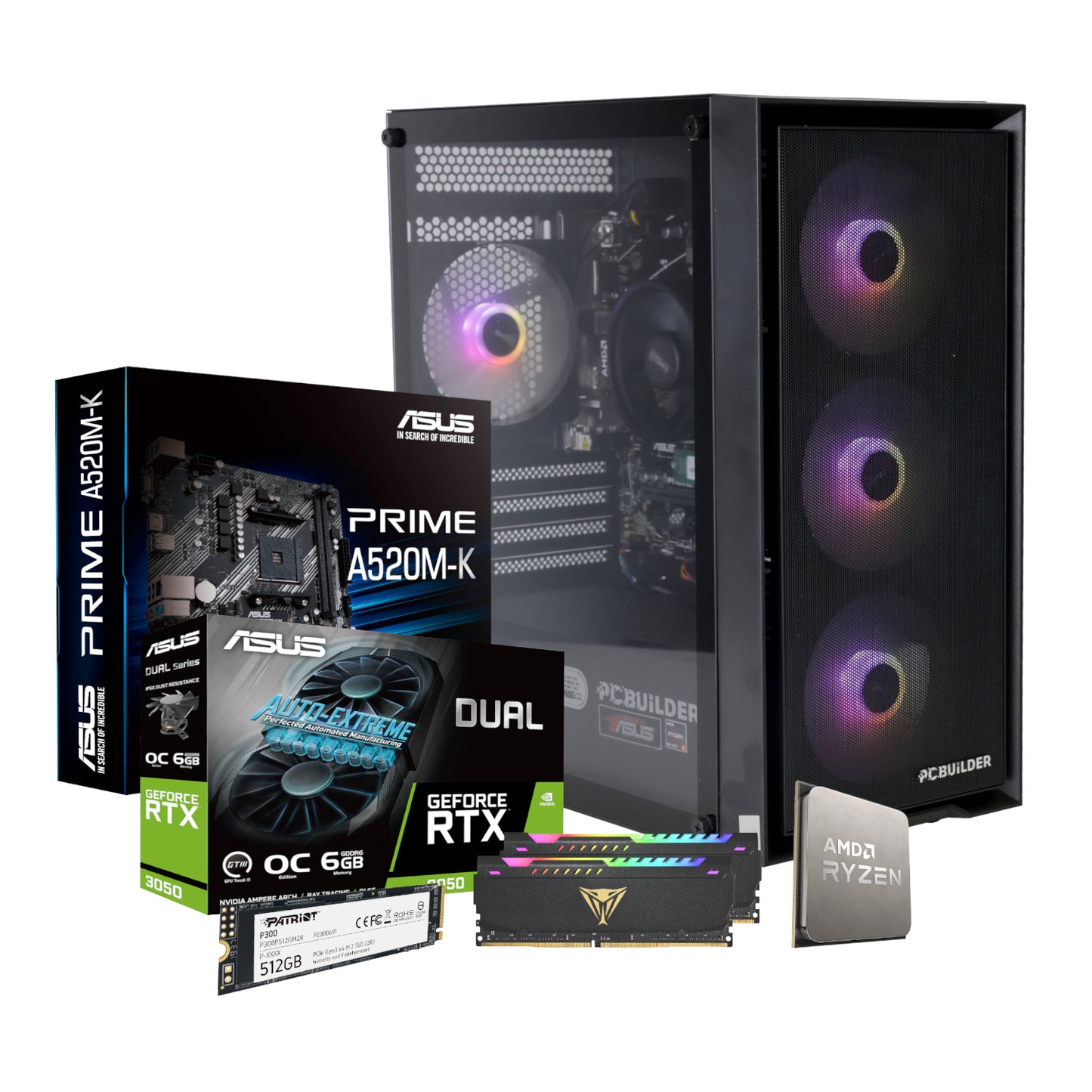 PCBuilder Ryzen 5 5500 STALKER Windows 11 Gaming PC