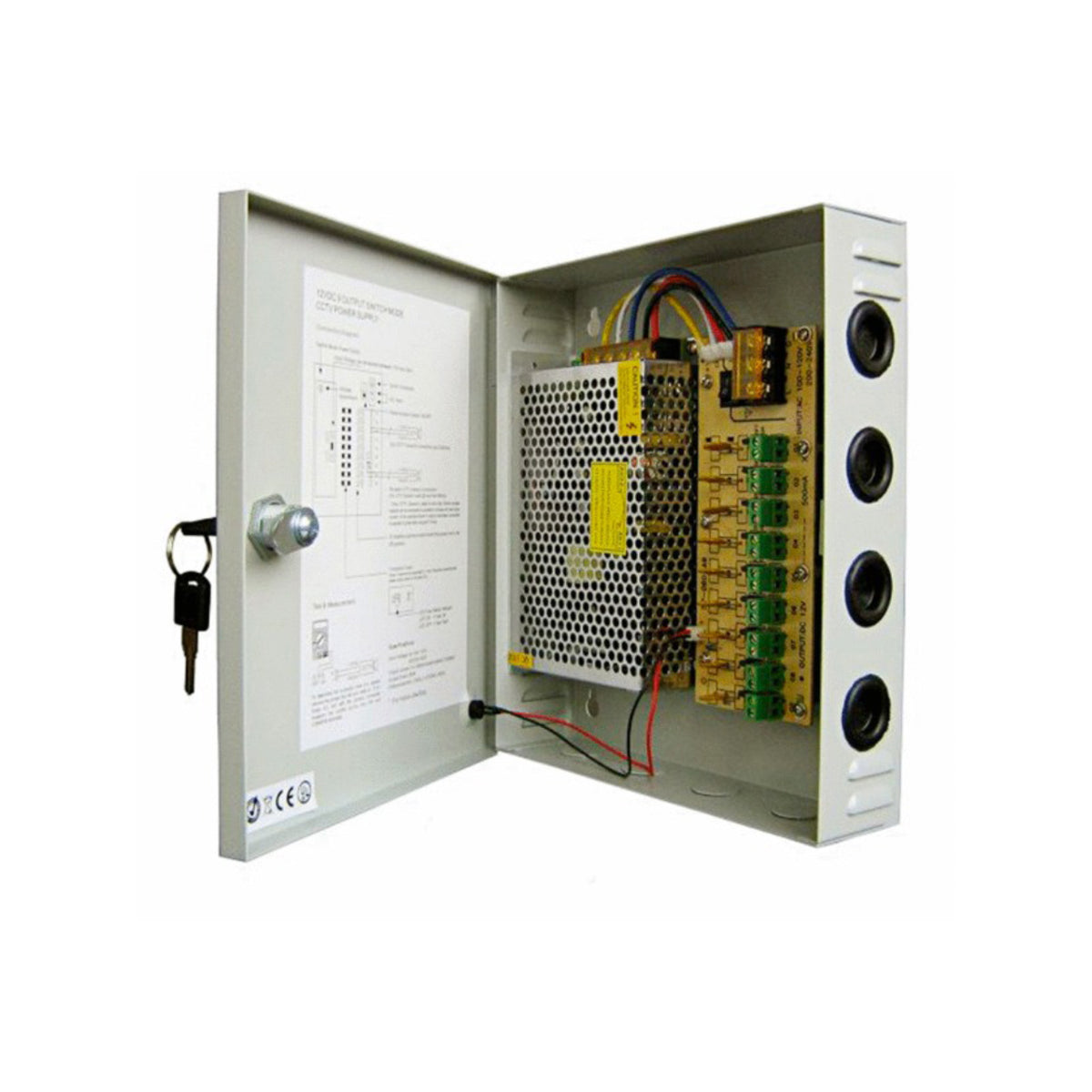 PinnSec 18-Way 10-12V 25A DC Switch Mode Power Supply