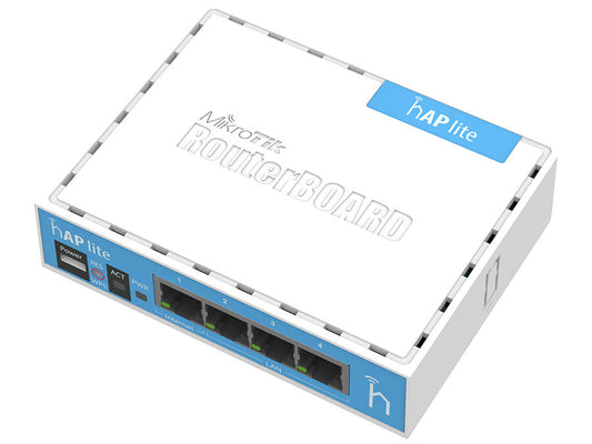MikroTik hAP Lite 4 Port Ethernet 300Mbps WiFi 4 Router
