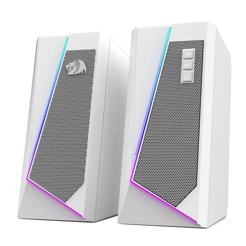 Redragon GS20W ANVIL 3W 2.0 RGB Stereo Desktop PC Speakers - White