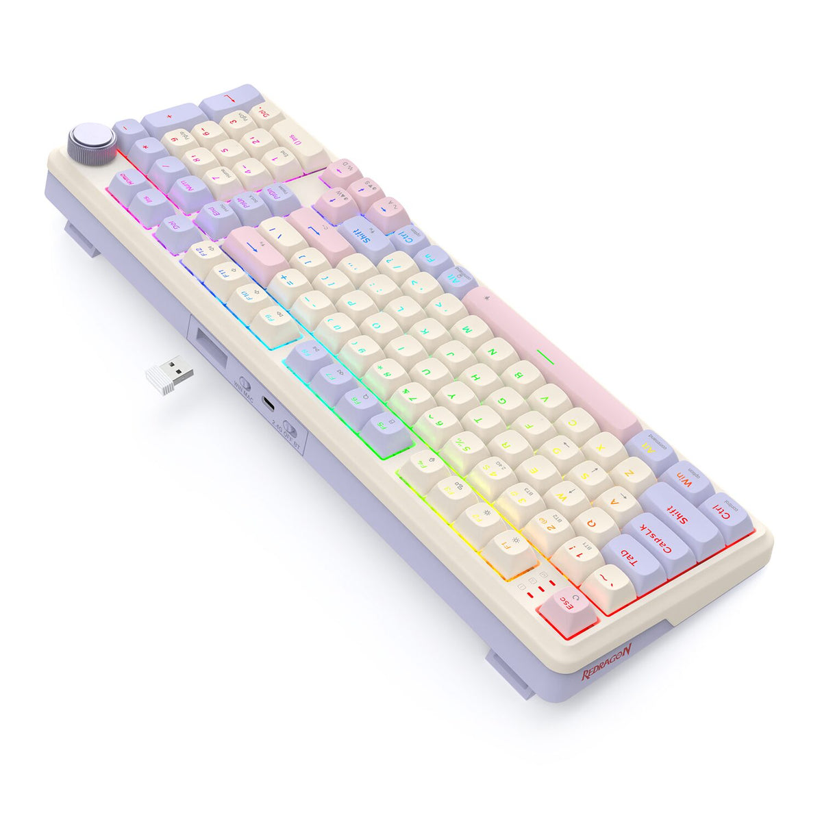 Redragon K768 EISA 100 RGB Wireless Gaming Keyboard - Lilac