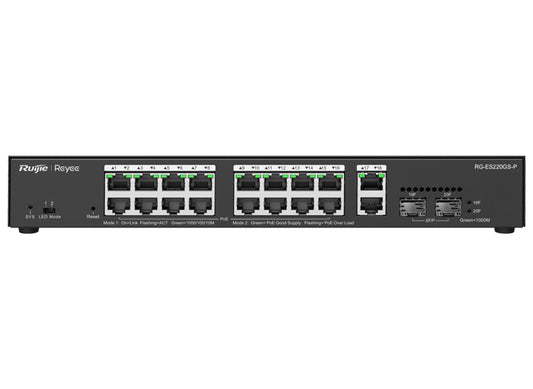 Reyee 18 Port Gigabit with 16 PoE 250W 2SFP Smart Managed Switch