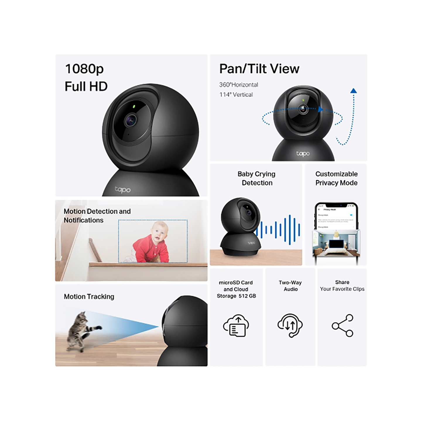 TP-Link TAPO C201 Pan/Tilt Home Security Wi-Fi Camera
