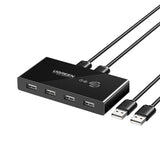 UGREEN USB 2.0 4-Port Switch Box, with 1.5m USB Cables