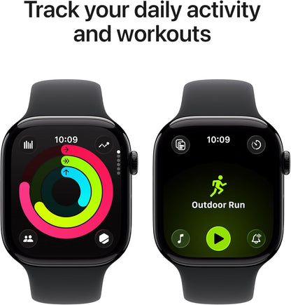 Apple Watch Series 11 GPS 46mm Jet Black Aluminium Case with Black Sport Band - M/L