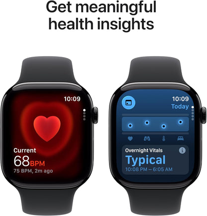 Apple Watch Series 11 GPS 46mm Jet Black Aluminium Case with Black Sport Band - M/L