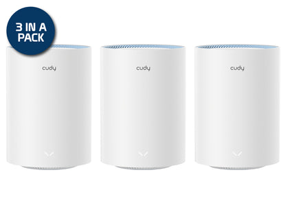 Cudy Dual Band WiFi 5 1200Mbps Fast Ethernet Mesh 3 Pack