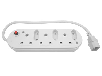 Multi Plug 3x16A 3x5A 0.5m IEC Cord White