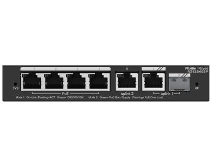 Reyee 6 Port Gigabit with 4 Port PoE 54W 1SFP Uplink Smart Managed Switch