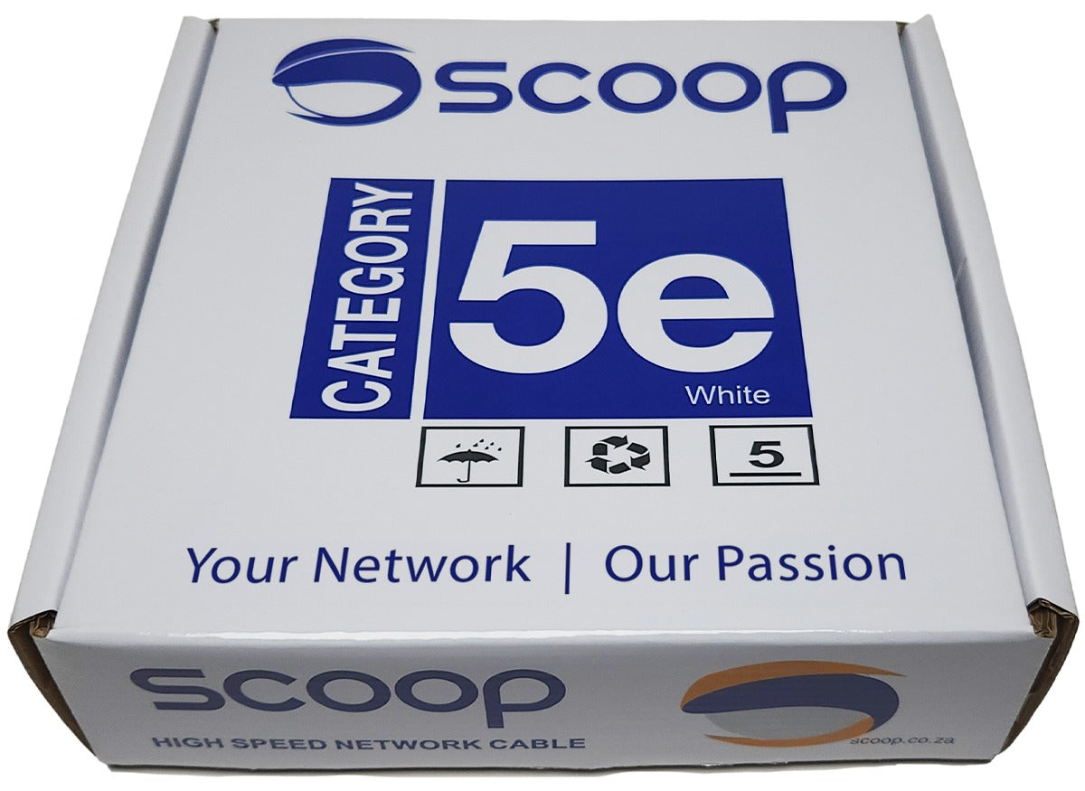 Scoop 100m Box Cat5e CCA Grey UTP Cable