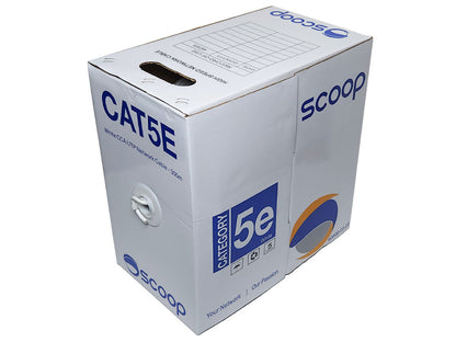 Scoop 305m Box Cat5e CCA Grey UTP Cable