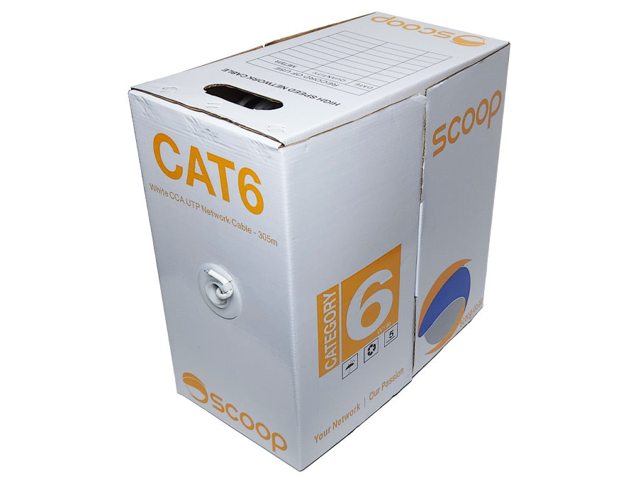 Scoop 305m Box Cat6 CCA Grey UTP Cable